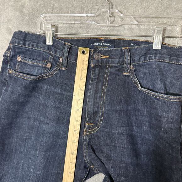 Lucky Brand Jeans 410 Athletic Slim 34x30 (Inseam 29) Whiskered Dark Wash - Picture 5 of 10